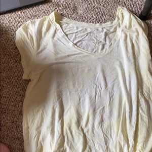 Yellow white tie dye short sleeve